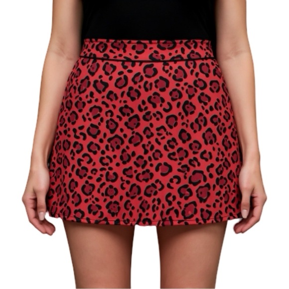EP Pro Red Leopard Print A-Line Skirt - Picture 1 of 5